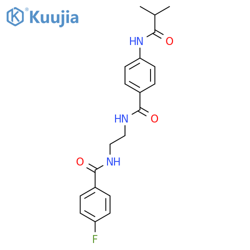 4-fluoro-N-(2-{[4-(2-methylpropanamido)phenyl]formamido}ethyl)benzamide structure