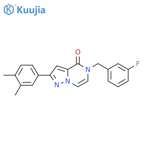 2-(3,4-dimethylphenyl)-5-[(3-fluorophenyl)methyl]-4H,5H-pyrazolo[1,5-a]pyrazin-4-one structure