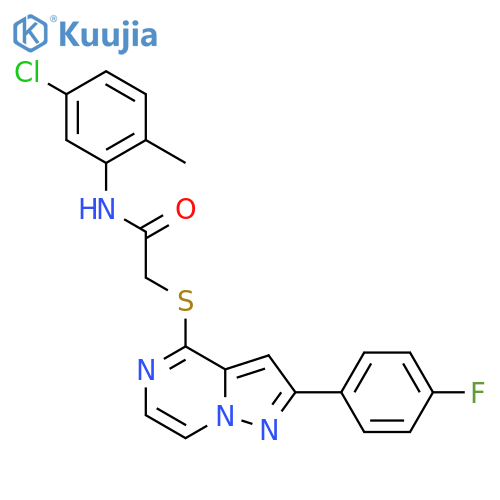 N-(5-chloro-2-methylphenyl)-2-{[2-(4-fluorophenyl)pyrazolo[1,5-a]pyrazin-4-yl]sulfanyl}acetamide structure