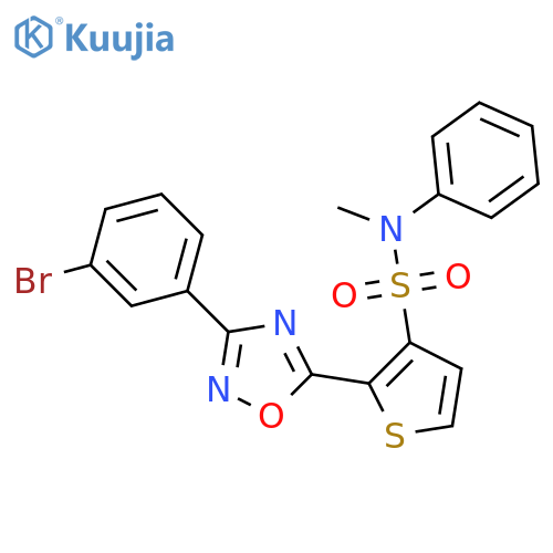 2-[3-(3-bromophenyl)-1,2,4-oxadiazol-5-yl]-N-methyl-N-phenylthiophene-3-sulfonamide structure