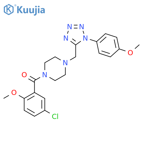 1-(5-chloro-2-methoxybenzoyl)-4-{[1-(4-methoxyphenyl)-1H-1,2,3,4-tetrazol-5-yl]methyl}piperazine structure