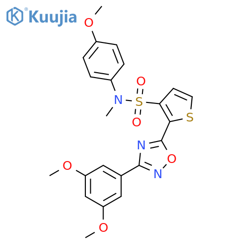 2-[3-(3,5-dimethoxyphenyl)-1,2,4-oxadiazol-5-yl]-N-(4-methoxyphenyl)-N-methylthiophene-3-sulfonamide structure