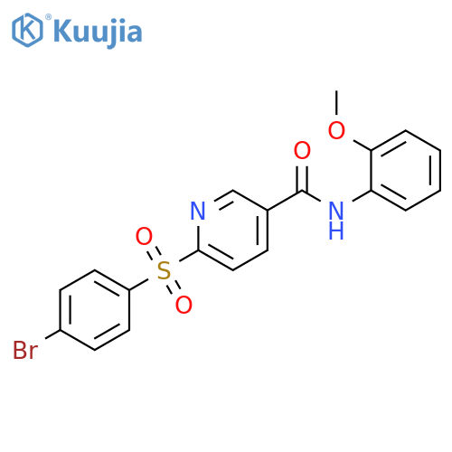 6-(4-bromobenzenesulfonyl)-N-(2-methoxyphenyl)pyridine-3-carboxamide structure