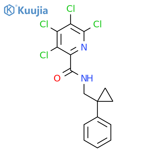 3,4,5,6-tetrachloro-N-[(1-phenylcyclopropyl)methyl]pyridine-2-carboxamide structure