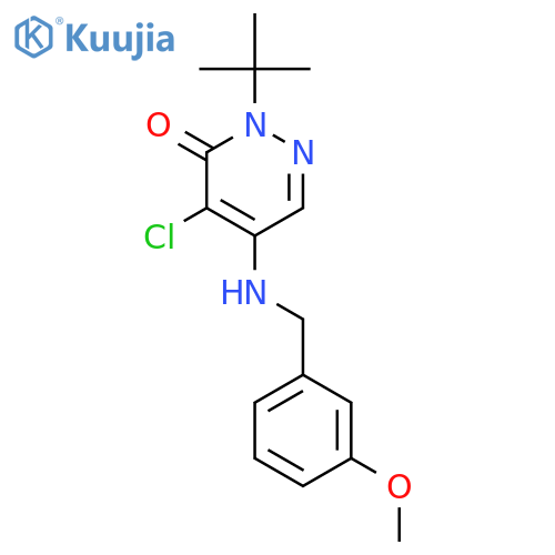 3(2H)-Pyridazinone, 4-chloro-2-(1,1-dimethylethyl)-5-[[(3-methoxyphenyl)methyl]amino]- structure