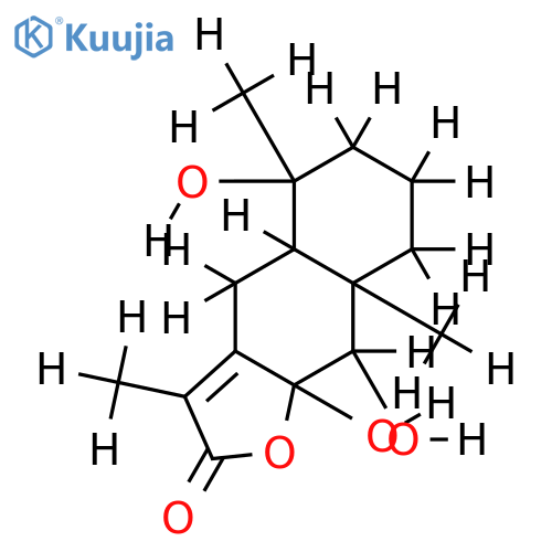 4alpha,8beta,9alpha-trihydroxy-5alphaH-7(11)-eudesmen-12,8alpha-olide structure