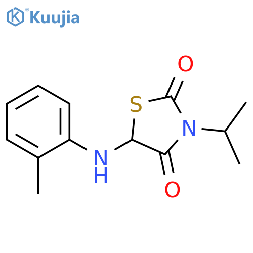 5-[(2-methylphenyl)amino]-3-(propan-2-yl)-1,3-thiazolidine-2,4-dione structure