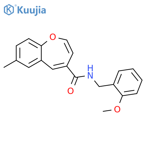 N-[(2-methoxyphenyl)methyl]-7-methyl-1-benzoxepine-4-carboxamide structure