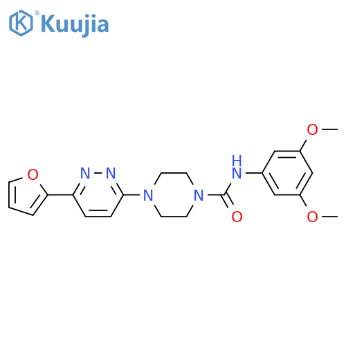 N-(3,5-dimethoxyphenyl)-4-[6-(furan-2-yl)pyridazin-3-yl]piperazine-1-carboxamide structure