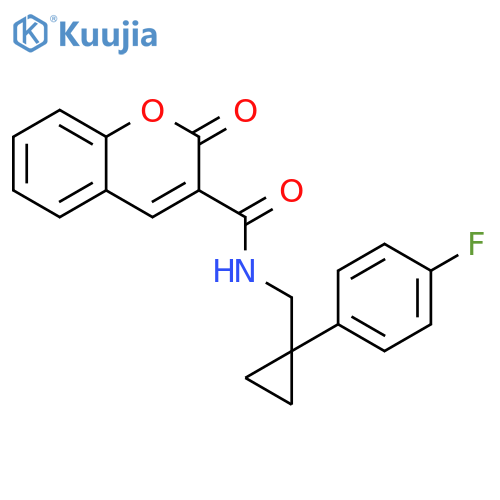 N-{1-(4-fluorophenyl)cyclopropylmethyl}-2-oxo-2H-chromene-3-carboxamide structure