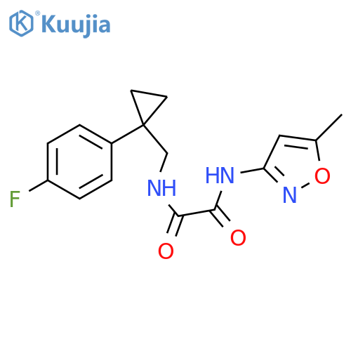 N-{[1-(4-fluorophenyl)cyclopropyl]methyl}-N'-(5-methyl-1,2-oxazol-3-yl)ethanediamide structure