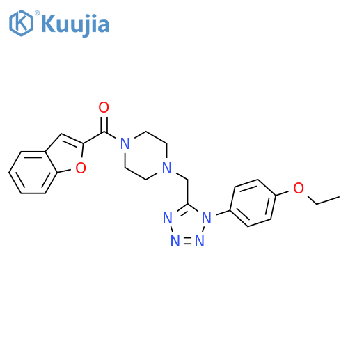 1-(1-benzofuran-2-carbonyl)-4-{[1-(4-ethoxyphenyl)-1H-1,2,3,4-tetrazol-5-yl]methyl}piperazine structure