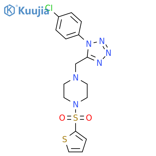 1-{[1-(4-chlorophenyl)-1H-1,2,3,4-tetrazol-5-yl]methyl}-4-(thiophene-2-sulfonyl)piperazine structure