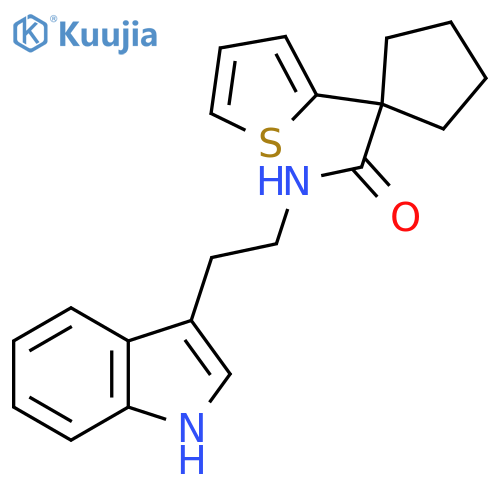N-[2-(1H-indol-3-yl)ethyl]-1-(thiophen-2-yl)cyclopentane-1-carboxamide structure