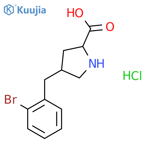 (2S,4R)-4-(2-Bromobenzyl)pyrrolidine-2-carboxylic acid hydrochloride structure