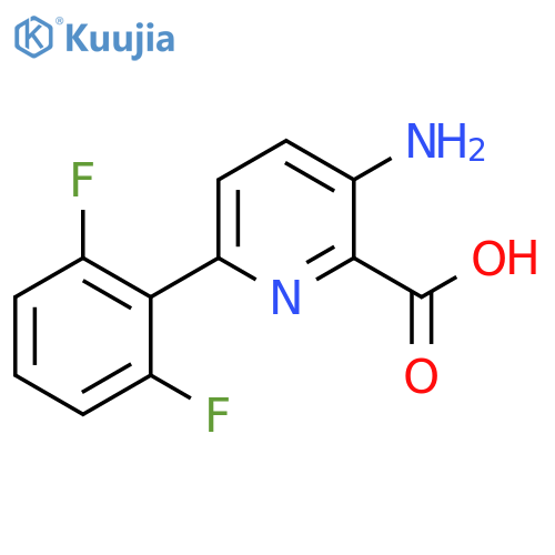 3-amino-6-(2,6-difluorophenyl)pyridine-2-carboxylic acid structure