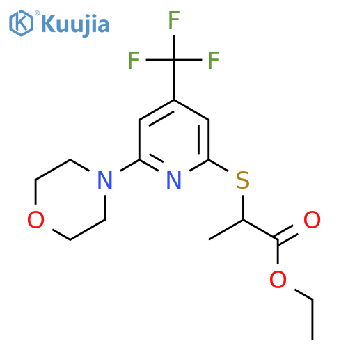 2-(6-Morpholin-4-YL-4-trifluoromethyl-pyridin-2-ylsulfanyl)-propionic acid ethyl ester structure