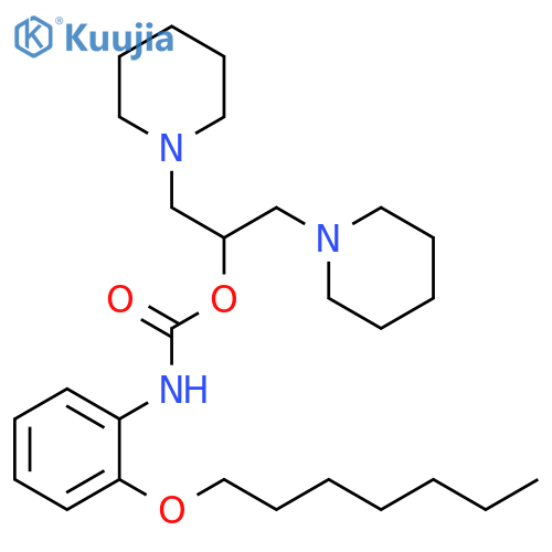 Carbamic acid, [2-(heptyloxy)phenyl]-,2-(1-piperidinyl)-1-(1-piperidinylmethyl)ethyl ester structure