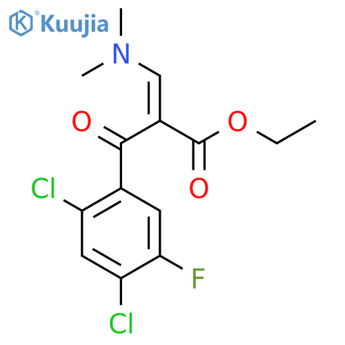 Ethyl 2,4-dichloro-|A-[(dimethylamino)methylene]-5-fluoro-|A-oxobenzenepropanoate structure