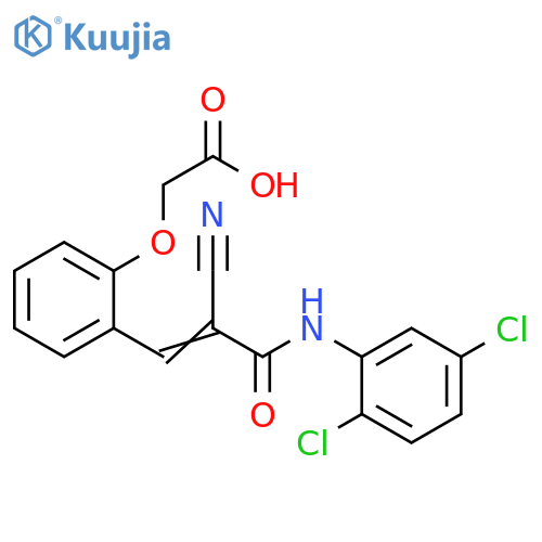 2-[2-[2-Cyano-3-[(2,5-dichlorophenyl)amino]-3-oxo-1-propen-1-yl]phenoxy]acetic acid structure