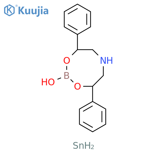 4H-1,3,6,2-Dioxazaborocine, tetrahydro-2-hydroxy-4,8-diphenyl-, tin(2+) salt (2:1) structure