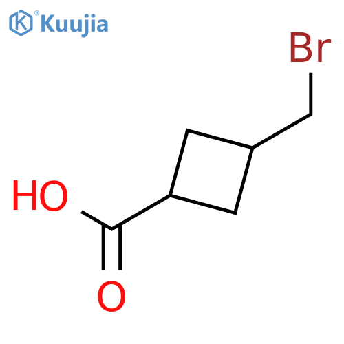 3-(bromomethyl)cyclobutane-1-carboxylic acid structure