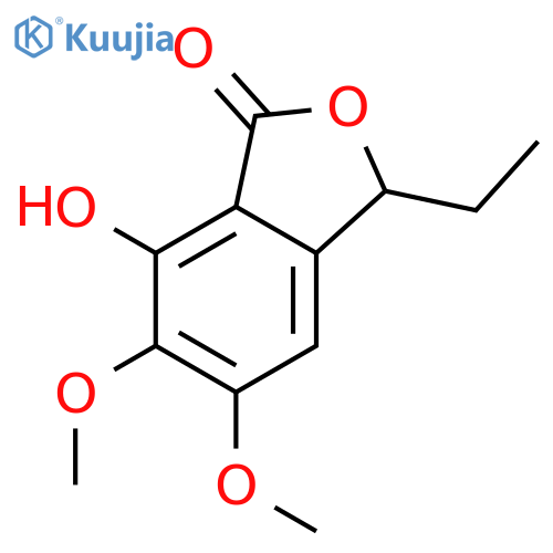(S)-3-ethyl-7-hydroxy-5,6-dimethoxyphthalide structure