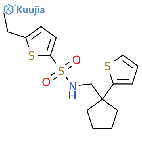 5-ethyl-N-{[1-(thiophen-2-yl)cyclopentyl]methyl}thiophene-2-sulfonamide structure