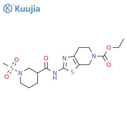 ethyl 2-(1-methanesulfonylpiperidine-3-amido)-4H,5H,6H,7H-[1,3]thiazolo[5,4-c]pyridine-5-carboxylate structure