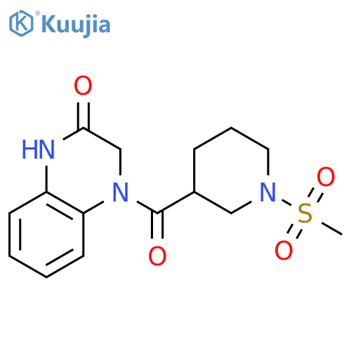 4-(1-methylsulfonylpiperidine-3-carbonyl)-1,3-dihydroquinoxalin-2-one structure