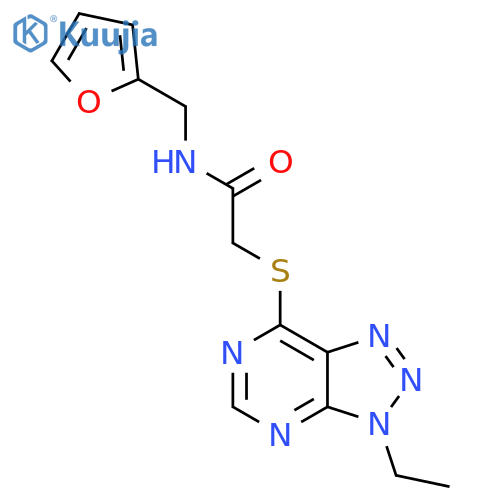 2-({3-ethyl-3H-[1,2,3]triazolo[4,5-d]pyrimidin-7-yl}sulfanyl)-N-[(furan-2-yl)methyl]acetamide structure