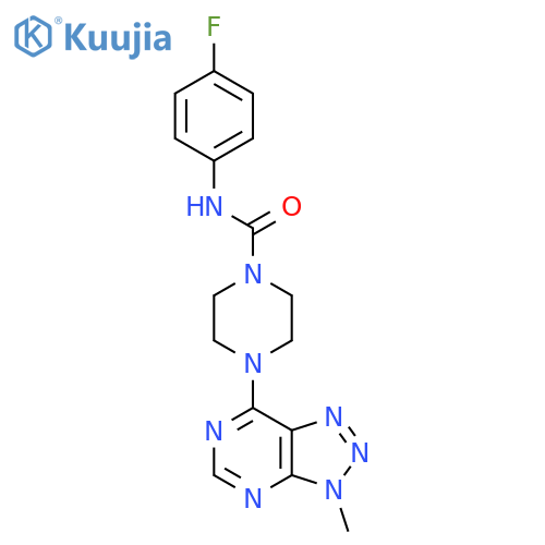N-(4-fluorophenyl)-4-{3-methyl-3H-[1,2,3]triazolo[4,5-d]pyrimidin-7-yl}piperazine-1-carboxamide structure