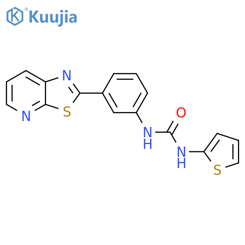 1-(3-{[1,3]thiazolo[5,4-b]pyridin-2-yl}phenyl)-3-(thiophen-2-yl)urea structure