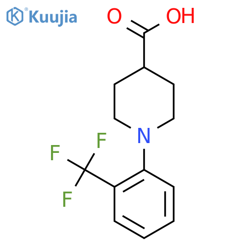 1-(2-Trifluoromethyl-phenyl)-piperidine-4-carboxylic acid structure