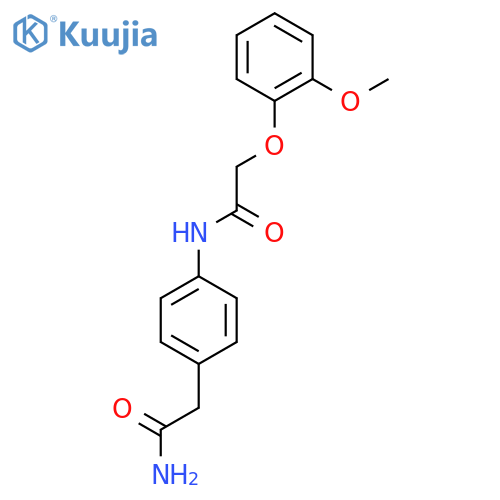 N-4-(carbamoylmethyl)phenyl-2-(2-methoxyphenoxy)acetamide structure