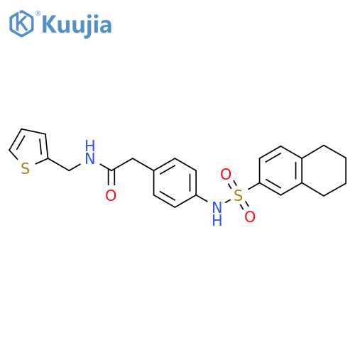 2-4-(5,6,7,8-tetrahydronaphthalene-2-sulfonamido)phenyl-N-(thiophen-2-yl)methylacetamide structure