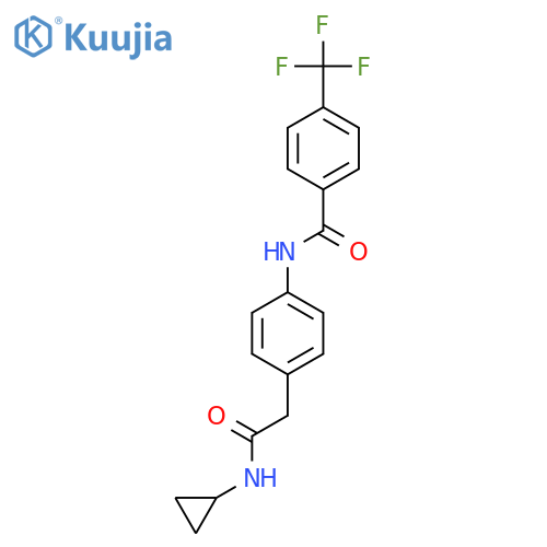 N-{4-[(cyclopropylcarbamoyl)methyl]phenyl}-4-(trifluoromethyl)benzamide structure