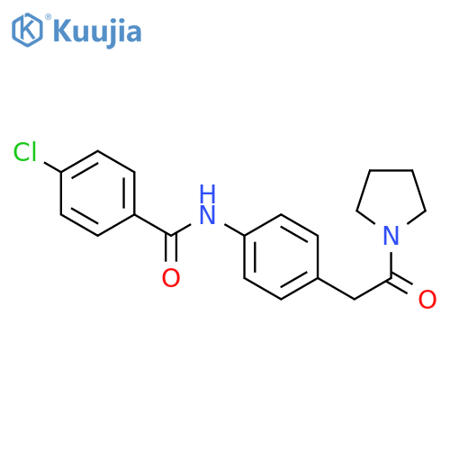 4-chloro-N-{4-[2-oxo-2-(pyrrolidin-1-yl)ethyl]phenyl}benzamide structure