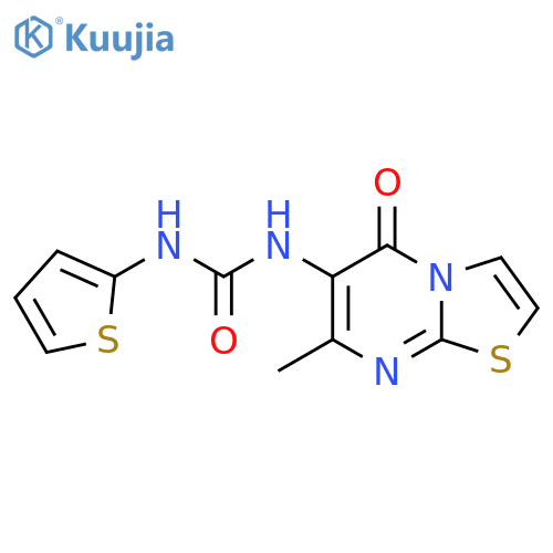 3-{7-methyl-5-oxo-5H-[1,3]thiazolo[3,2-a]pyrimidin-6-yl}-1-(thiophen-2-yl)urea structure