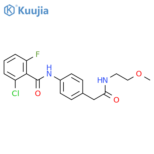 2-chloro-6-fluoro-N-(4-{[(2-methoxyethyl)carbamoyl]methyl}phenyl)benzamide structure