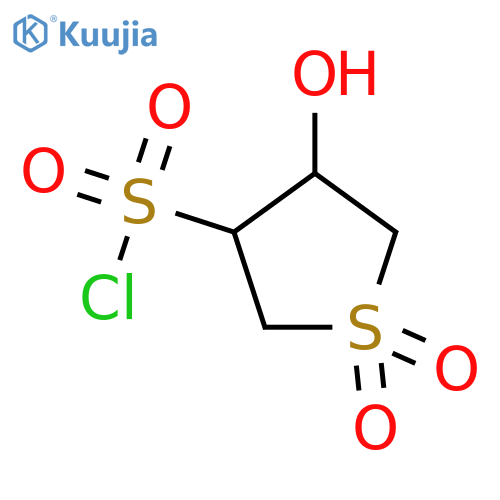 4-hydroxy-1,1-dioxo-1λ?-thiolane-3-sulfonyl chloride structure