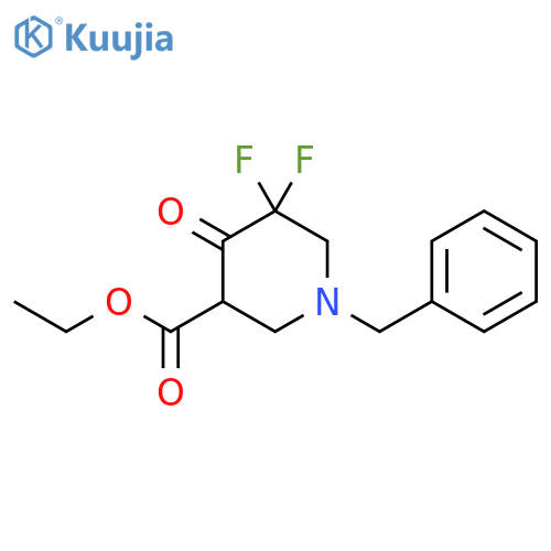 Ethyl 1-benzyl-5,5-difluoro-4-oxopiperidine-3-carboxylate structure