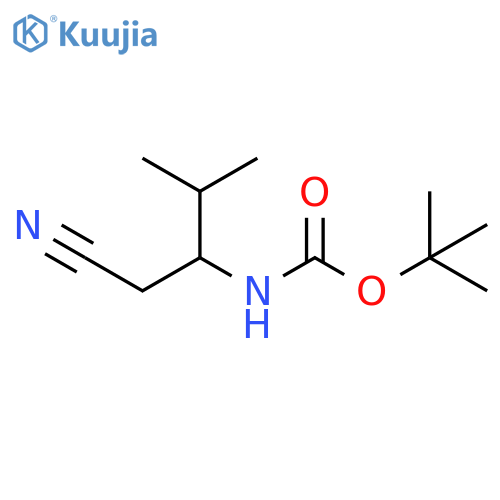 tert-butyl N-(1-cyano-3-methylbutan-2-yl)carbamate structure