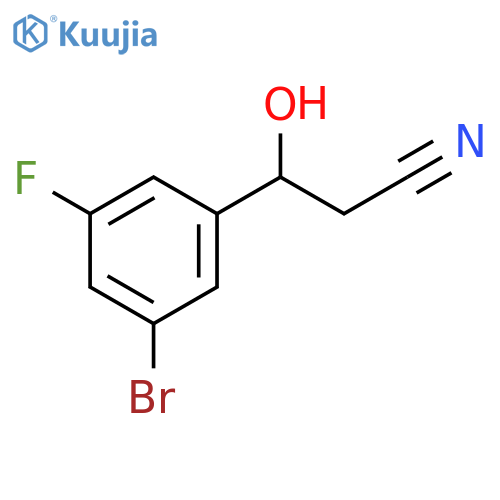 3-(3-bromo-5-fluorophenyl)-3-hydroxypropanenitrile structure