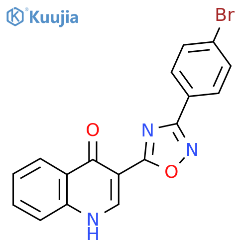 3-[3-(4-bromophenyl)-1,2,4-oxadiazol-5-yl]-1,4-dihydroquinolin-4-one structure