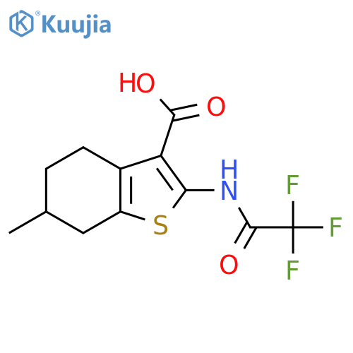 6-Methyl-2-(trifluoroacetamido)-4,5,6,7-tetrahydro-1-benzothiophene-3-carboxylic acid structure