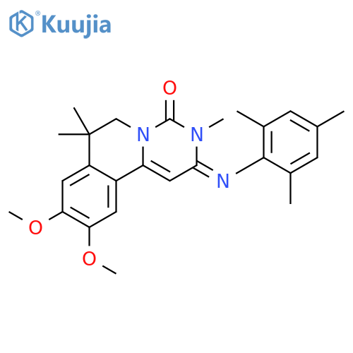 4H-Pyrimido[6,1-a]isoquinolin-4-one,2,3,6,7-tetrahydro-9,10-dimethoxy-3,7,7-trimethyl-2-[(2,4,6-trimethylphenyl)imino]- structure