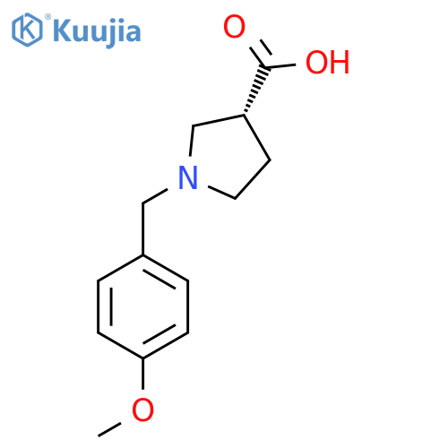 1-[(4-methoxyphenyl)methyl]pyrrolidine-3-carboxylic acid structure