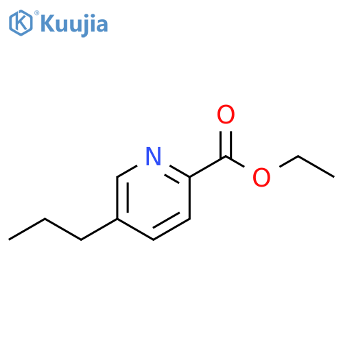 2-Pyridinecarboxylic acid, 5-propyl-, ethyl ester structure