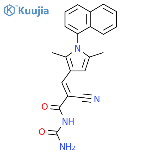 (2-cyano-2-{[2,5-dimethyl-1-(naphthalen-1-yl)-1H-pyrrol-3-yl]methylidene}acetyl)urea structure